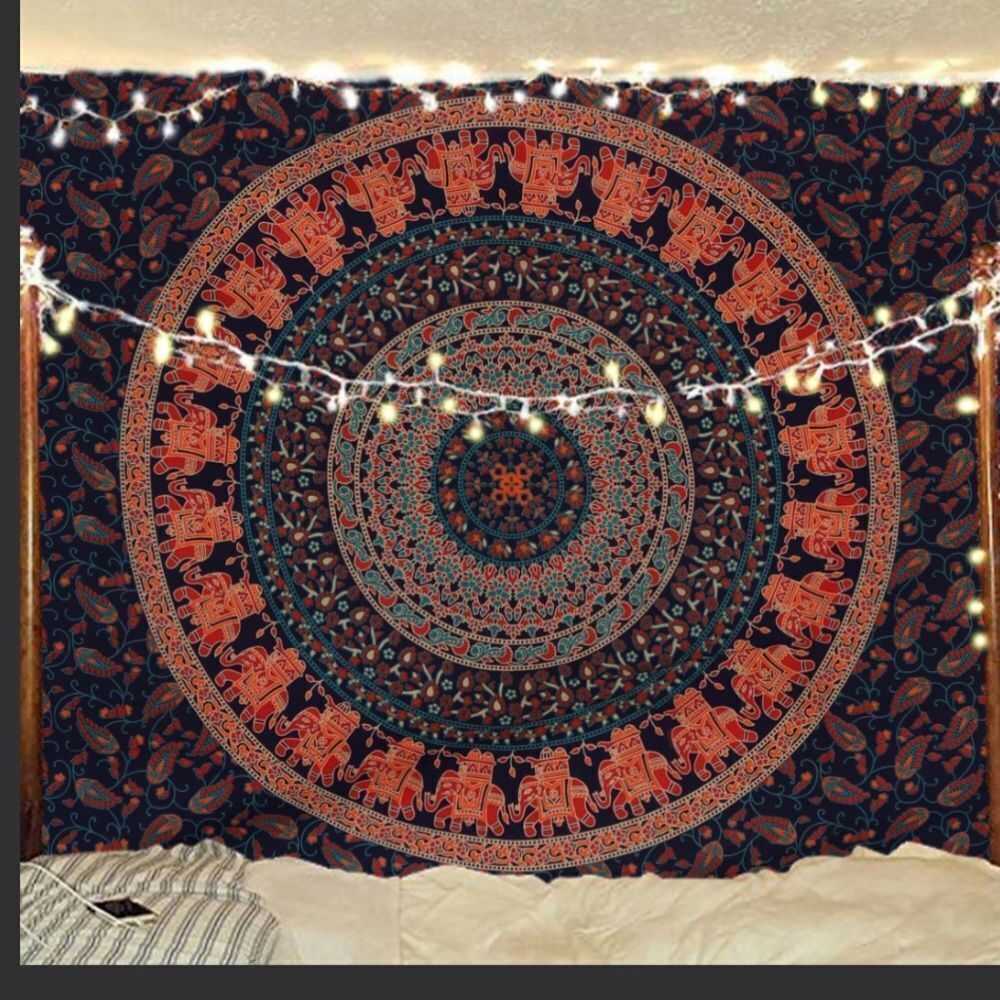 International Indian-Hippie-Gypsy Bohemian-Psyche Cotton-Mandala Wall- T…